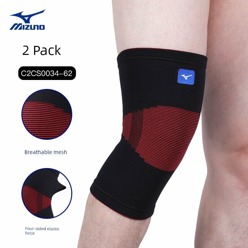 Двойной брекет Mizuno для велоспорта и фитнеса — черно-красный, 2 шт, размер XL (окружность колена 41-46 см, 135-180
