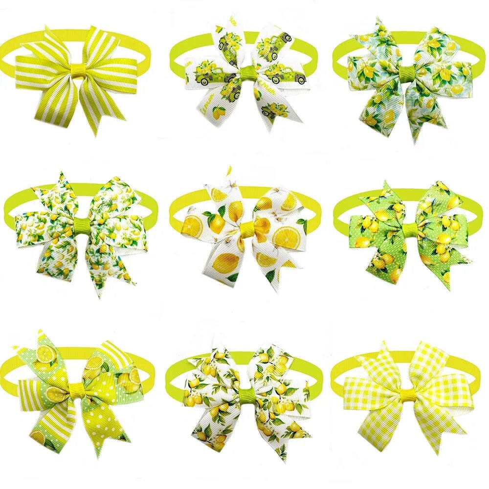 Летние бантики-бабочки для собак, лимонный цвет 50pcs
