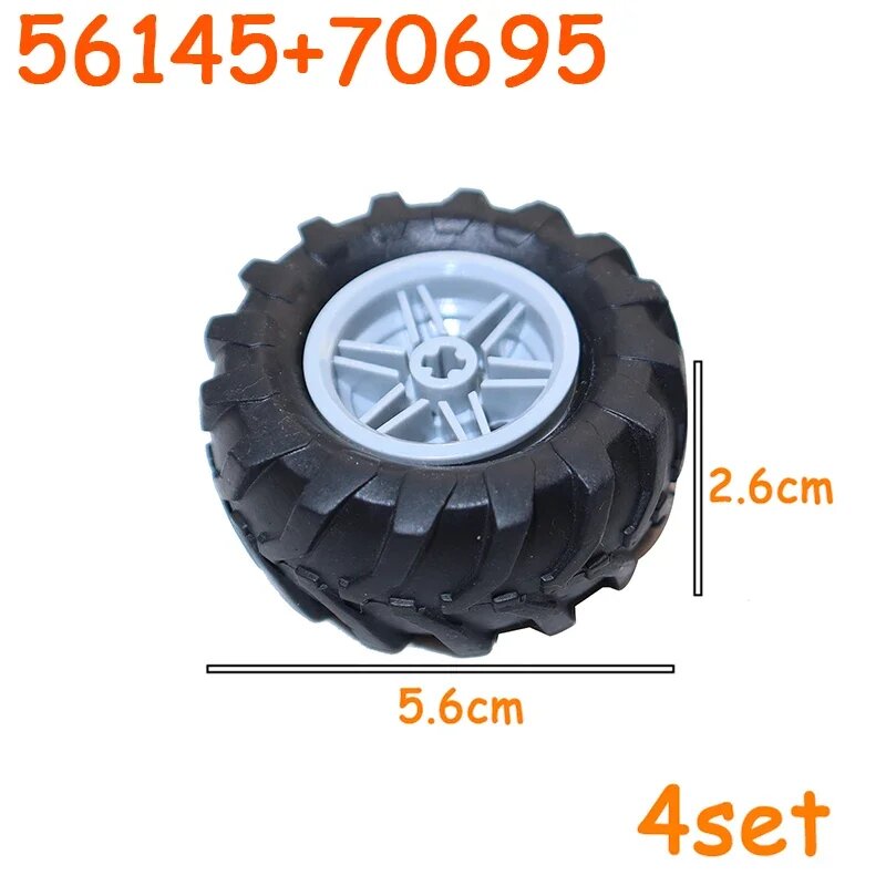 Колеса для Lego 56145+70695, 4шт, Черный