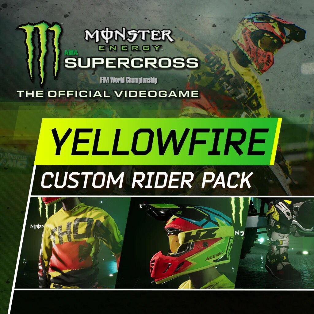 Дополнение Monster Energy Supercross - Yellowfire Custom Rider Pack, цифровое издание PlayStation 4, регион Турция / код пополнения баланса
