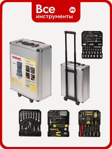 Изображение товара Набор инструмента WMC TOOLS 1/4"&1/2"DR 6 граней, Дорожный кейс 186 предметов WMC-WMC186(47008)