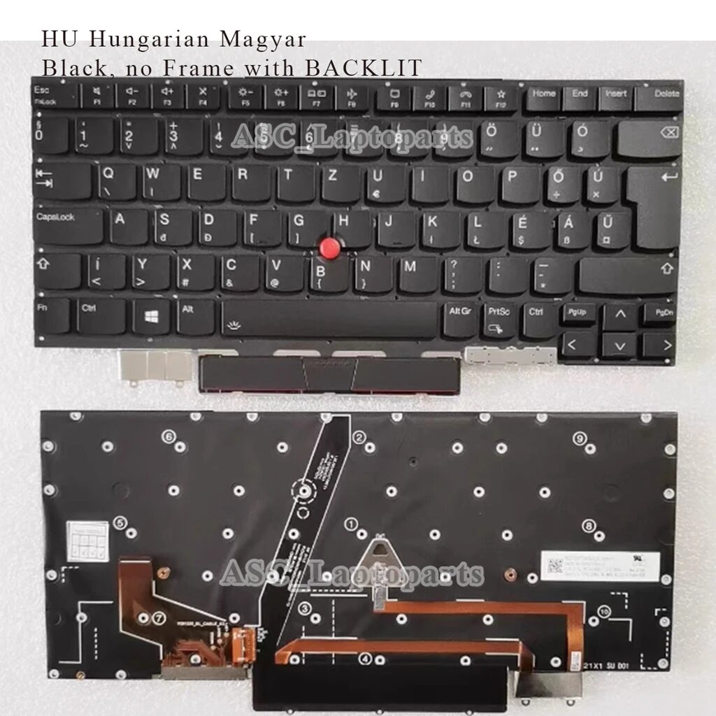 Клавиатура Lenovo Thinkpad X1 Carbon 9, Hungarian, BLACK, BACKLIT