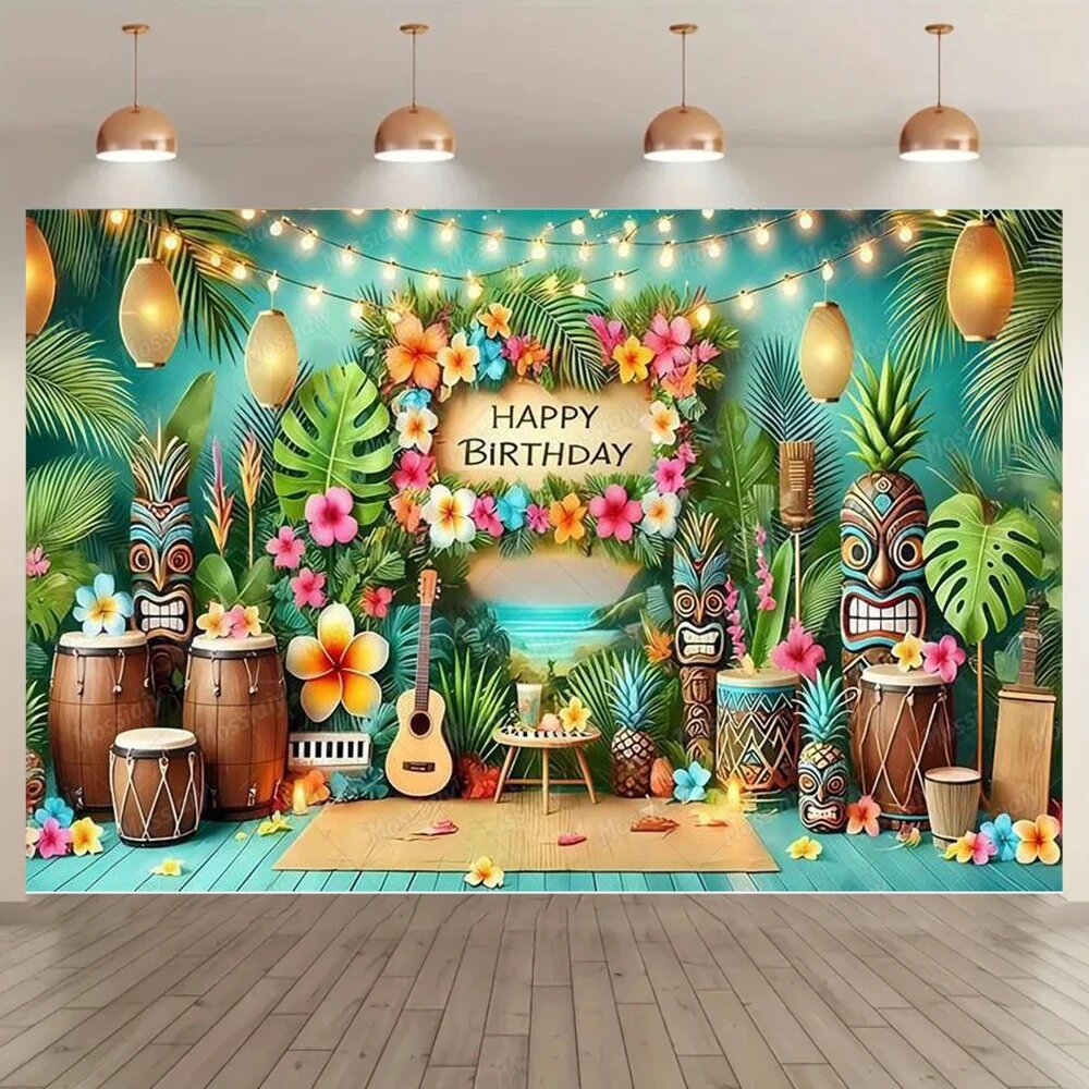 Фоновое полотно для фотосессии "Гавайский пляж" Mossiaiy Polyester 300x200cm, X11388
