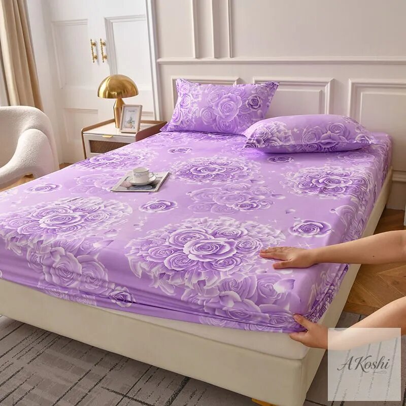 A Koshi Простыня на резинке 200x220 см хлопок, разноцветный