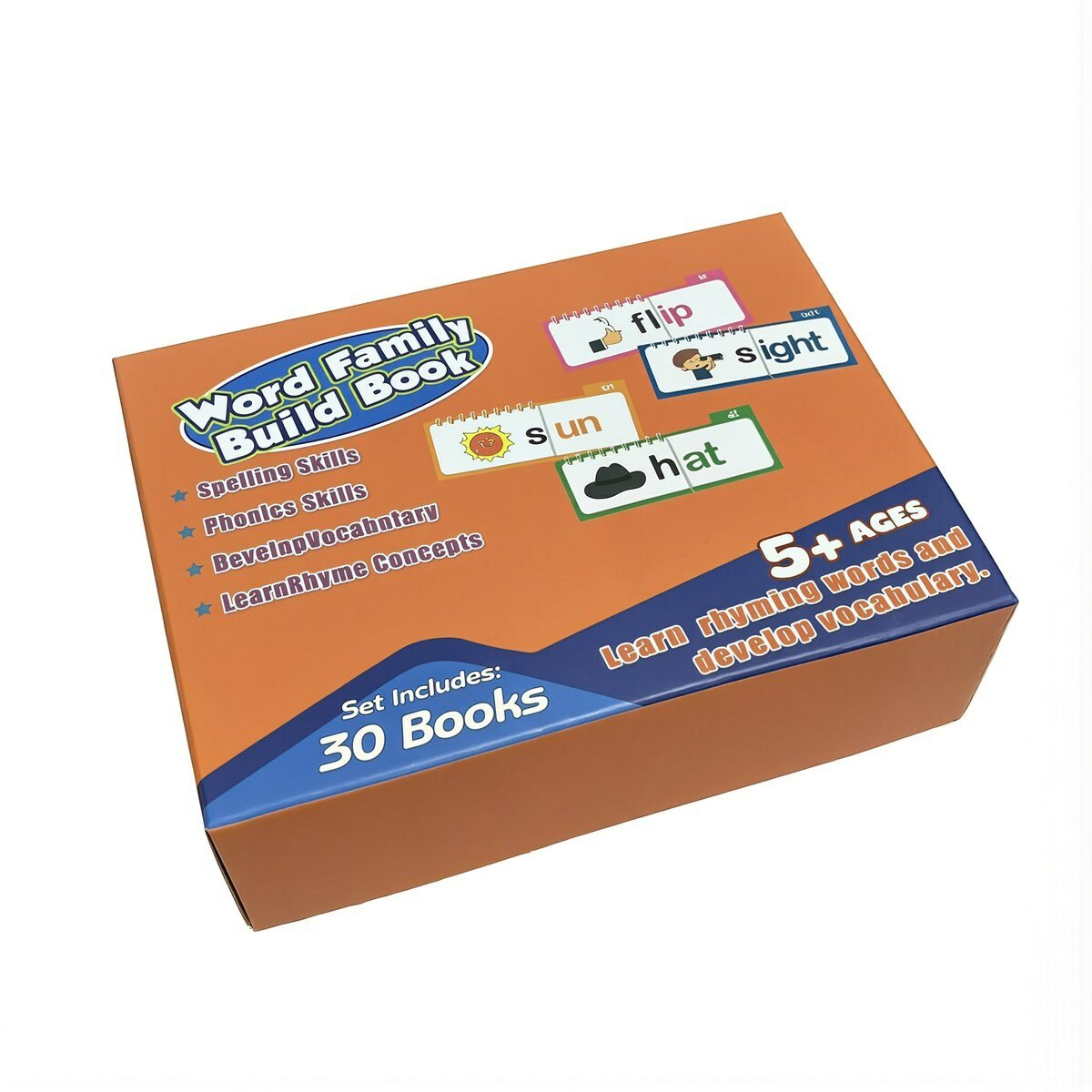 Учебные материалы для дошкольников по английскому 30 книг Word Family Build Book от 5 лет для изучения орфографии фонетики расширению лексики
