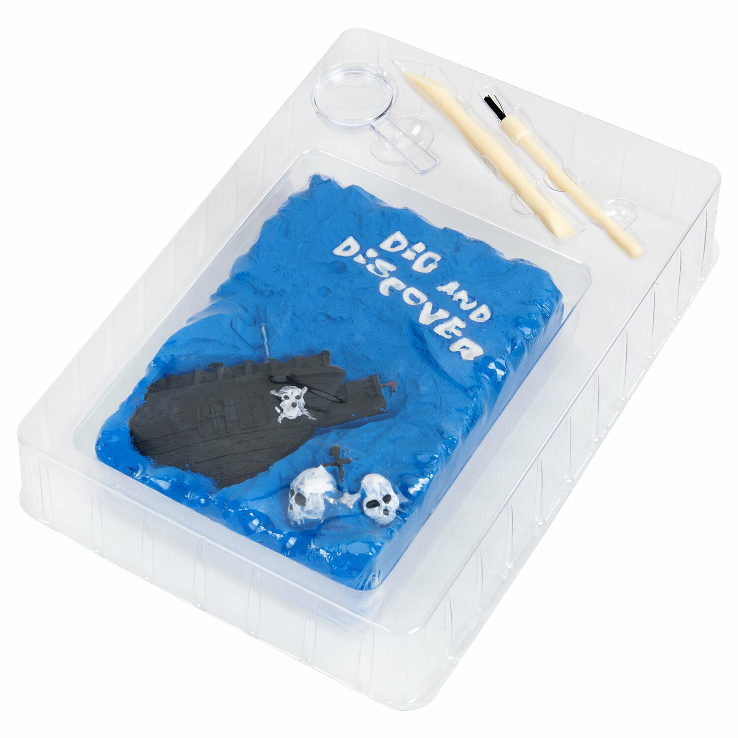 Набор для раскопок Brauberg Kids, Легенды о пиратах, 16х23 см, инструменты 665938
