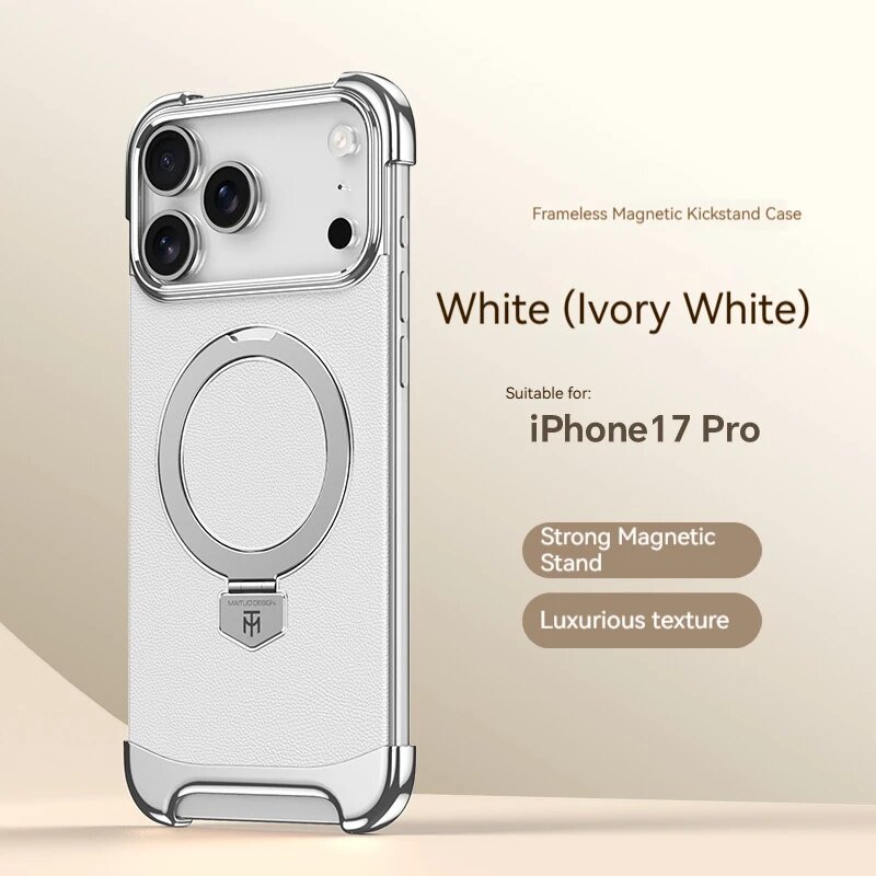 Высококачественный Кожаный Чехол-подставка С Магнитом Для iPhone 17 iPhone17 Pro Max, Белый, WHITE
