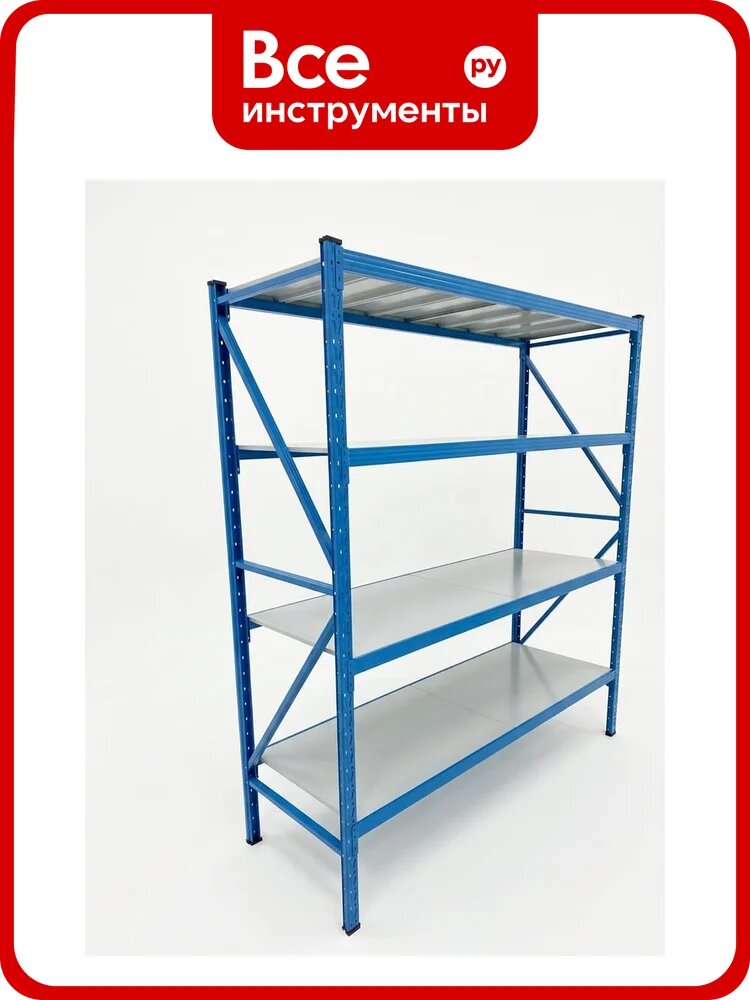 Стеллаж на зацепах Garnelle RAL7035/RAL5012 GR-R02 1800x600x2000