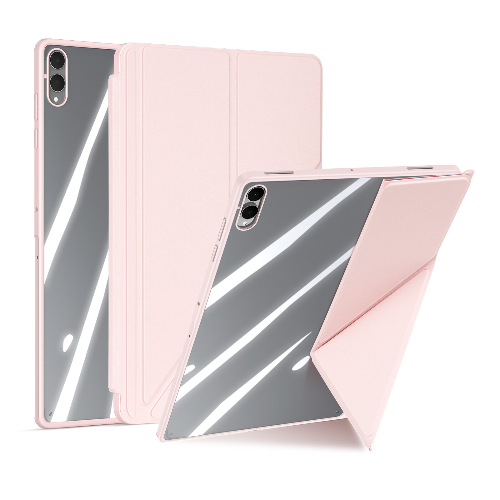 Чехол книжка розового цвета от Dux Ducis для Samsung Galaxy Tab S11 Ultra, серия Magi Series Case