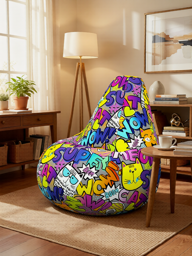 Изображение товара "Мир Пуффов"Кресло-мешок «Груша» Бум, размер- XXL(ростом до 170см), с ручкой для переноски, cъемный чехол