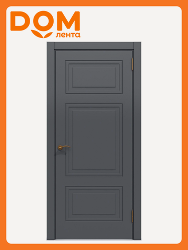 Изображение товара Межкомнатная дверь "Париж", глухая, 60x200, серая, универсальная открывающаяся,