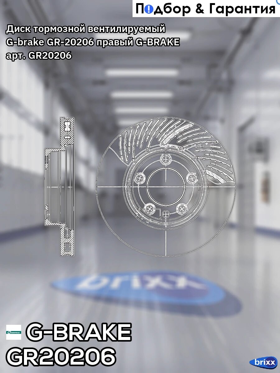 Диск тормозной вентилируемый G-brake GR-20206 правый G-BRAKE арт. GR-20206