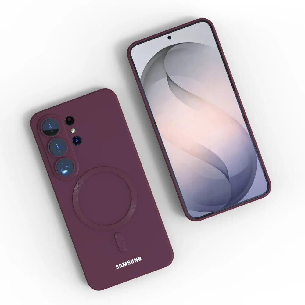 Оригинальный чехол Magsafe для Samsung Galaxy S26 Ultra S25 FE A17 Фиолетовый, Burgundy, For S25FE