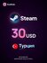 Пополнение Steam Wallet Турция 30 долларов (USD) | баланс Steam, игры, DLC | Циф...