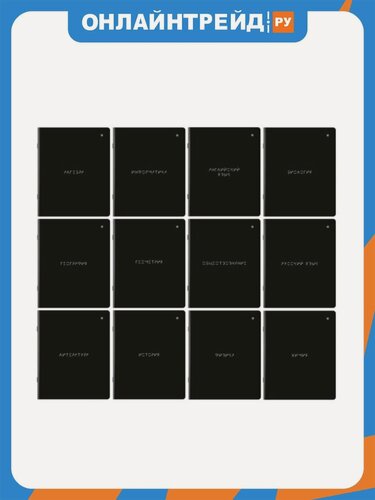 Изображение товара Тетради предметные Brauberg комплект 12 предметов, "MINIMAL", 48 л, матовая ламинация, , 404831