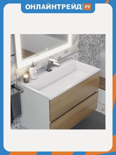 Изображение товара Раковина Uperwood для ванной Barsa 80х45х14,5 см, белая глянцевая