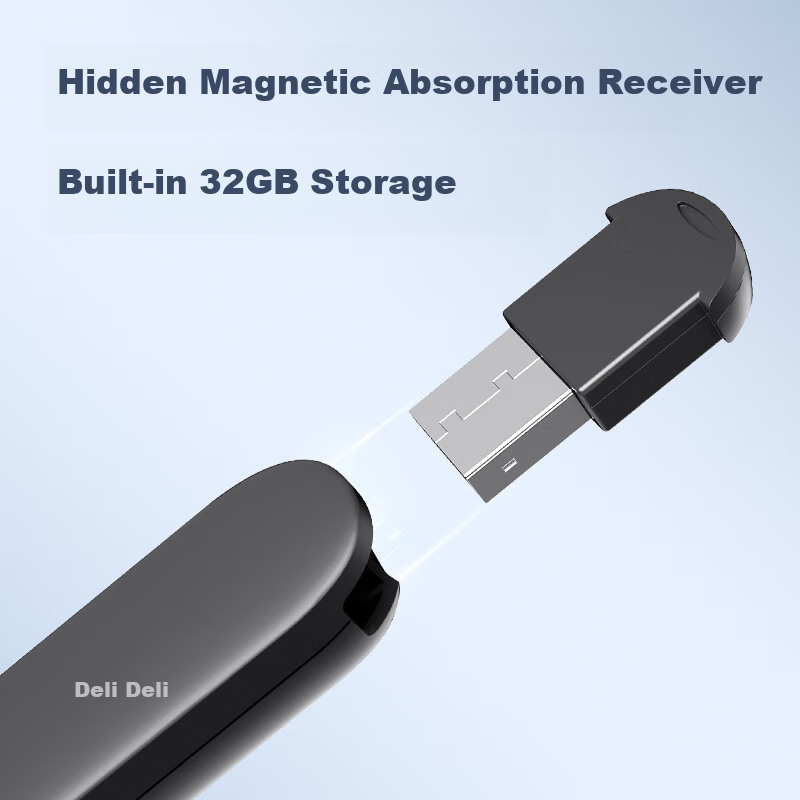 Deli Универсальная лазерная ручка для преподавателей с USB-накопителем 32 ГБ, беспроводным управлением 100 м, красный