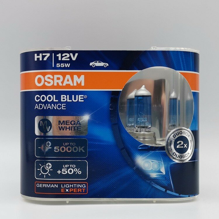 Osram CBA 5000K Upgrade Avtomobilnaya H7 Galogenovaya Lampochka Para - Byelyy Svetch 5000K Tsvetovaya Temperatura