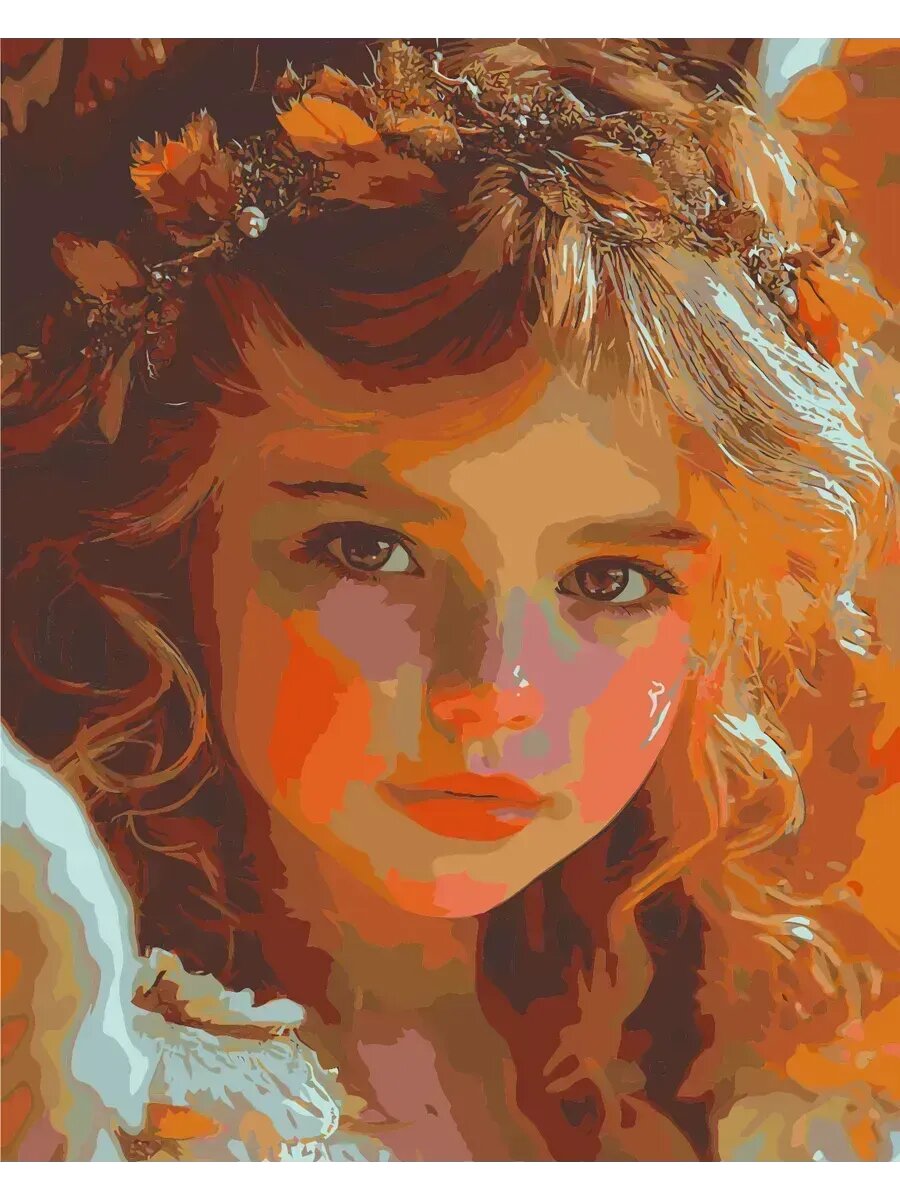 Картина по номерам 30x40 Ангелок Девочка Ребёнок