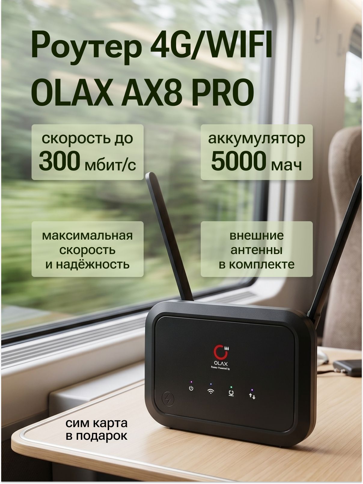 Прошитый роутер с сим картой AX8 Pro