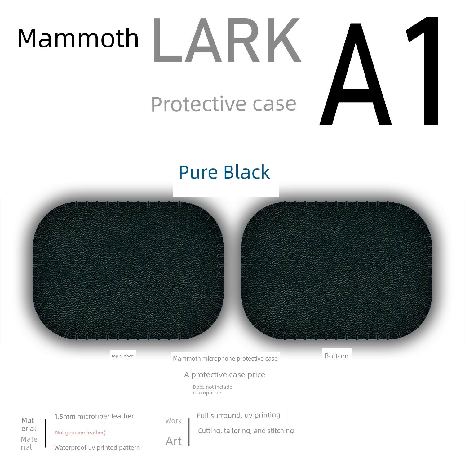 Защитный чехол для беспроводного микрофона MOMA Lark A1 с дизайном черный цвет, аксессуар