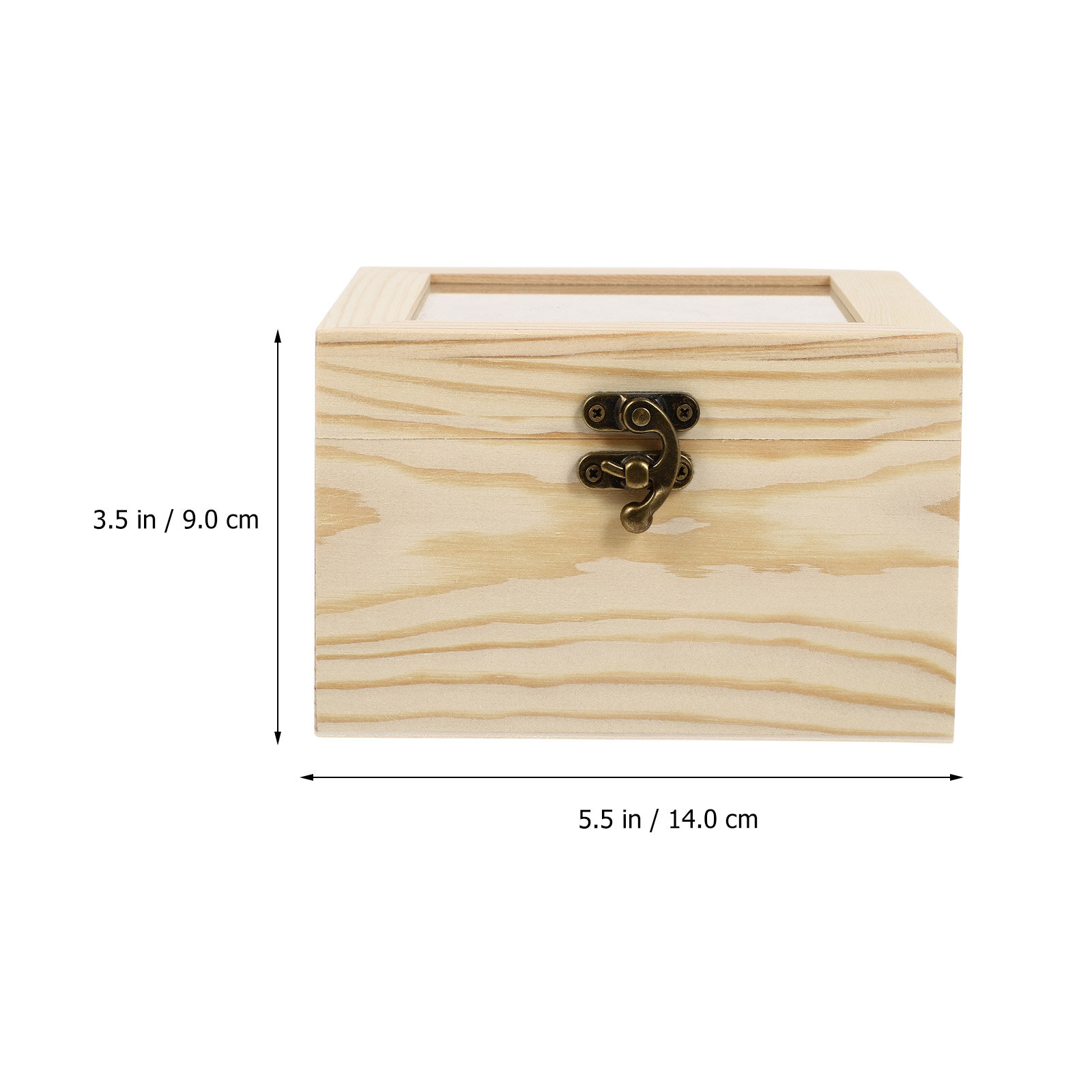 Коробка Для Подарков Из Дерева И Стекла 1 Шт Бежевый 15.00X15.00X9.00Cm