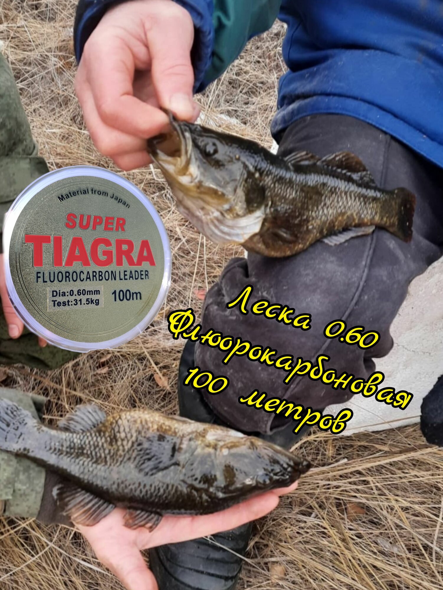 Леска для рыбалки флюрокарбон 0,60 TIAGRA SUPER 100 метров; леска на щуку, на карпа, на карася, на сама