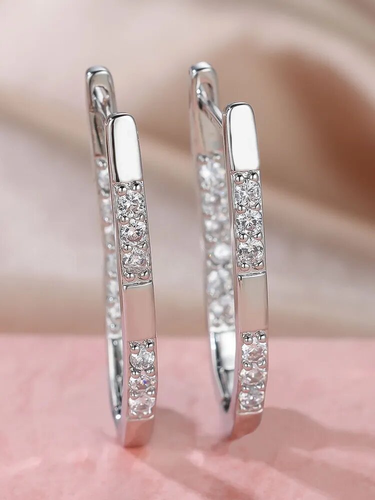 Серьги конго, фианит