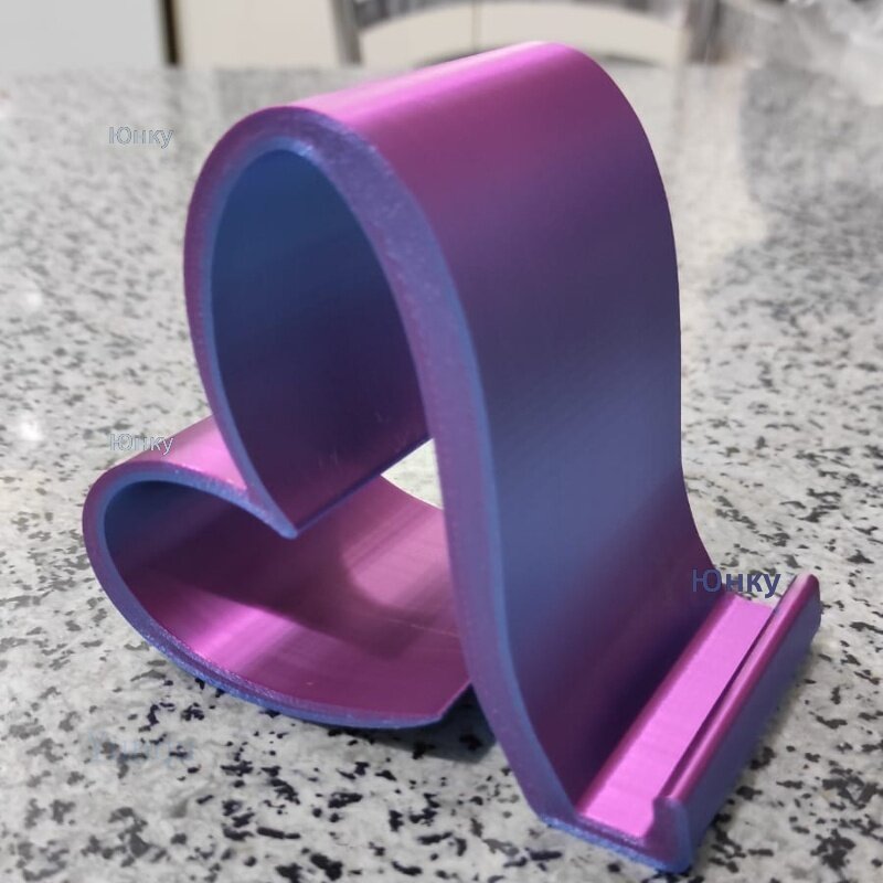 Подставка для телефона и планшета в форме сердца, 3D-печатный универсальный настольный держатель, цвет сине-фиолетовый, 1 шт.