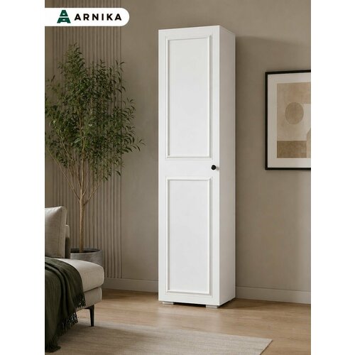 фото Arnika шкаф-пенал для одежды со штангой софт, 50х37х217см, белый/эмаль белая