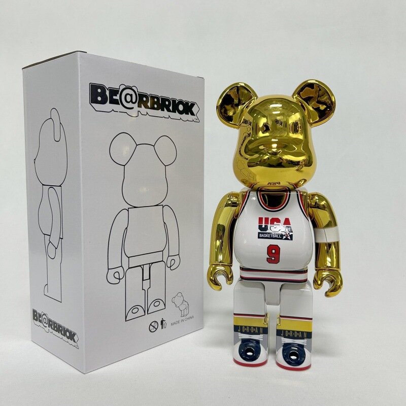 Популярная фигурка медведя Bearbrick 400% Violent Bear Jordan 9 из строительных блоков, украшение для гостиной