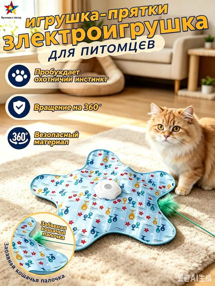 Игрушка для кошек и котов интерактивная "Прятки" со звуковыми эффектами и встроенным аккумуляторомная "Прятки" со звуковыми эффектами и встроенным аккумулятором