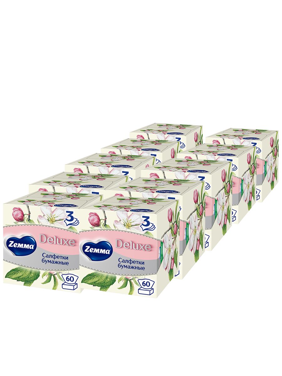 Салфетки Зева, Zewa/Zemma Deluxe, арома коллекция, 10 шт