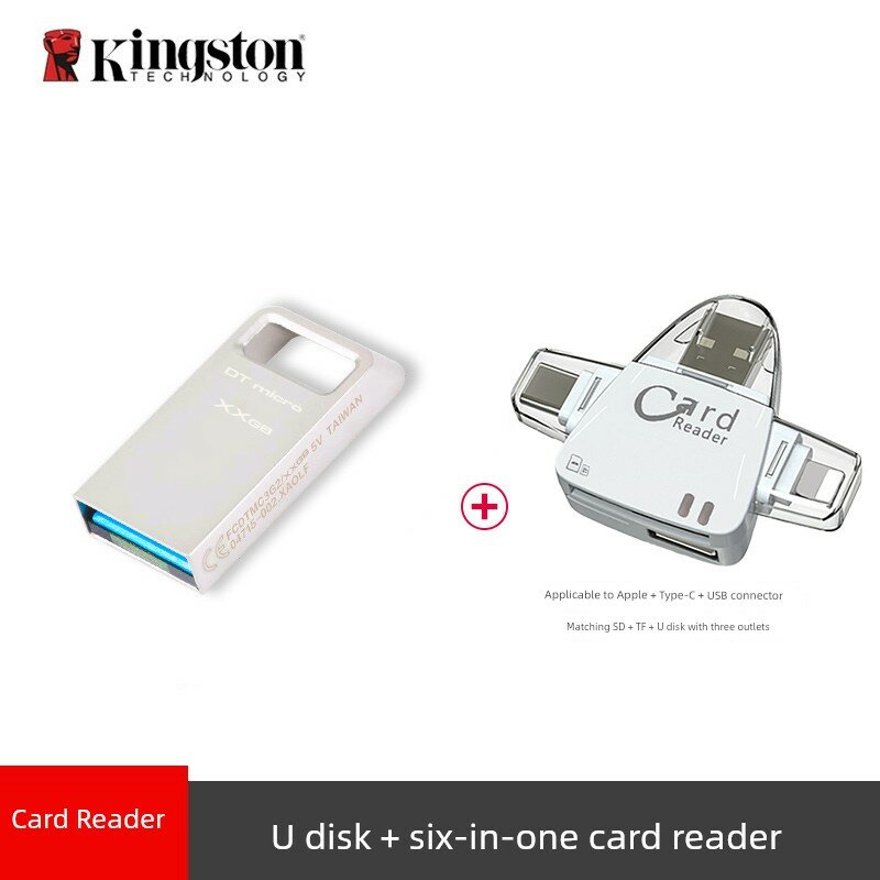 Kingston 64 ГБ мини-автомобильный видеорегистратор USB-накопитель с 6-в-1 карт-ридером в комплекте