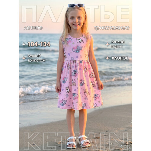 фото Платье ketmin для девочки хлопок, размер 116, розовый