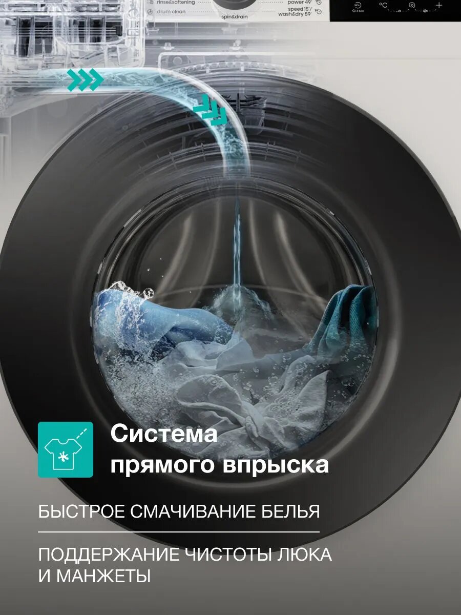 Стиральная машина Gorenje W2G2P84A32/C, Класс: А, загрузка 8 кг, 1400 об./мин, Инверторный мотор, обработка паром, белая — фото 1