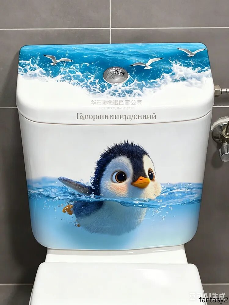 Объемная 3D-наклейка на бачок унитаза, декоративная