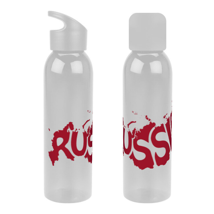 Бутылка для воды «надпись RUSSIA» (серый)