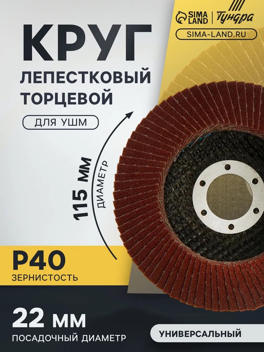 Круг шлифовальный лепестковый по дереву и металлу для ушм