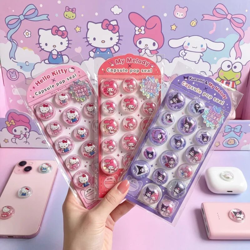 Набор из 8 стикеров Sanrio Hello Kitty, My Melody, Kuromi, Cinnamoroll Random 1 pcs