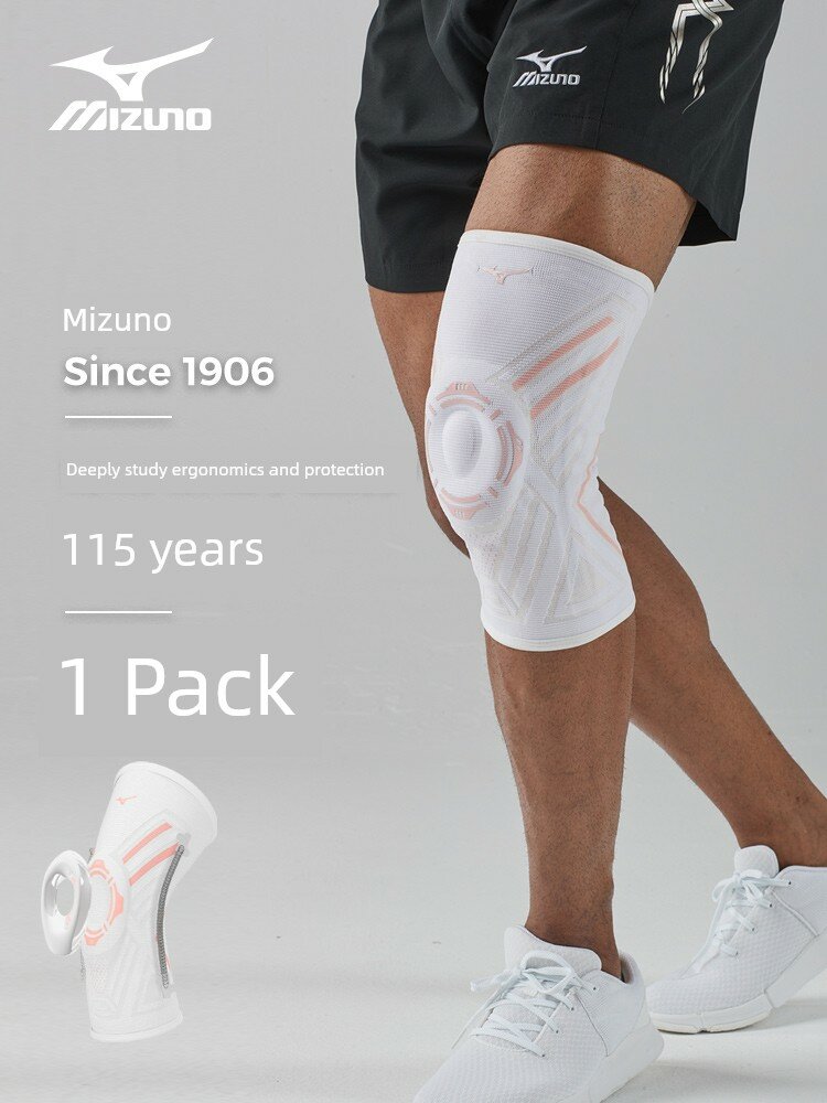 Mizuno коленный бандаж для спортсменов - лунный белый одиночный пакет размер XL (41-46 см обхват колена, вес 80-100 кг)