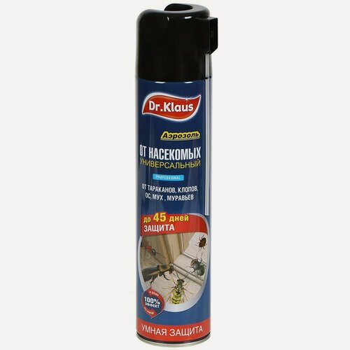 Изображение товара Инсектицид Dr.Klaus универсальный аэрозоль от насекомых 600 мл для дома и улицы, спрей от тараканов, клопов, мух и ос