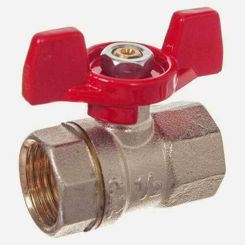 Изображение товара Кран для воды РосТурПласт 3/4 дюйма, г-г, ручка-бабочка, PN25, надежная запорная арматура для инженерных систем, Россия