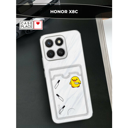 фото Чехол на honor x8c (хонор x8c) с картой и принтом милый утенок case place