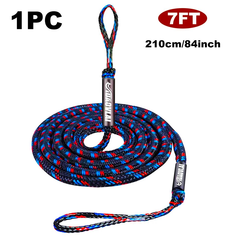 7-футовый амортизирующий швартовный трос для лодок Black red blue