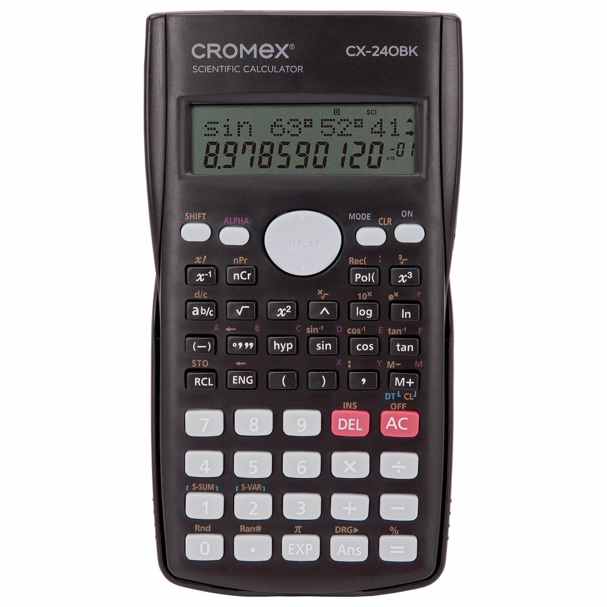 Калькулятор инженерный CROMEX (кромекс) СX-240BK (155х80 мм), 240 функций, 10+2 разрядов, черный, 27 (СX-240BK)