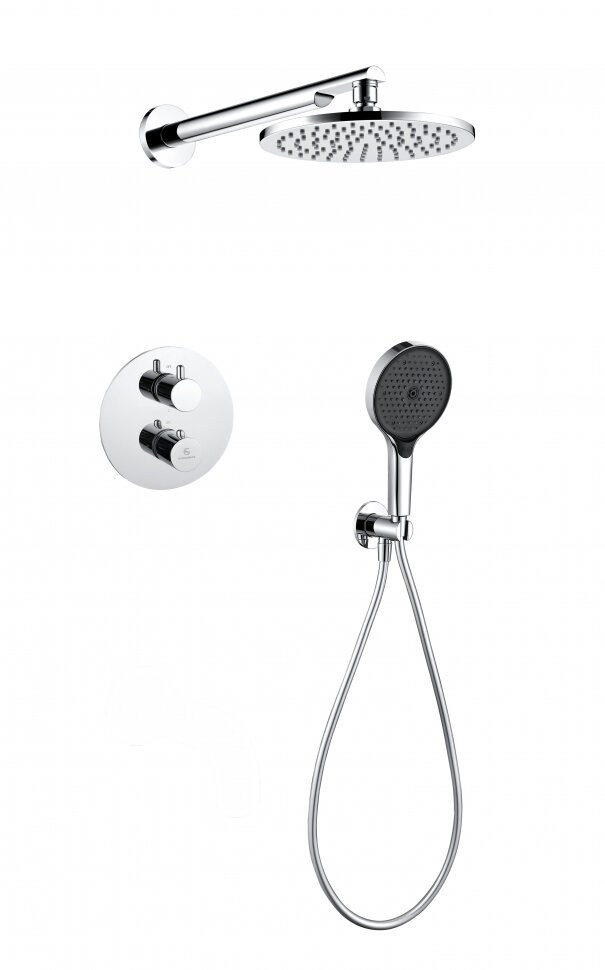 Душевая система Grocenberg GB5093, скрытого монтажа, с термостатом, хром