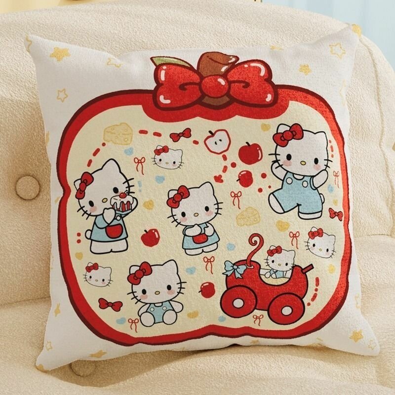 Наволочка в форме яблочка Hello Kitty, милая и игривая, мягкая и удобная, украшена теплым гнездышком