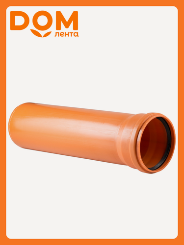 Изображение товара Труба канализационная RTP Полипласт SN4, полипропилен, 160x4x3000мм, оранжевая
