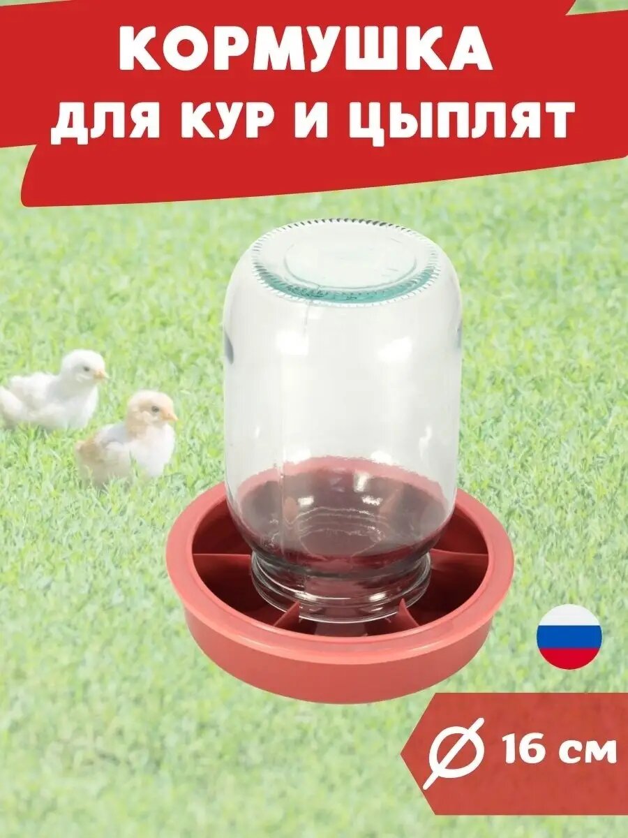 Кормушка для кур и цыплят под банку